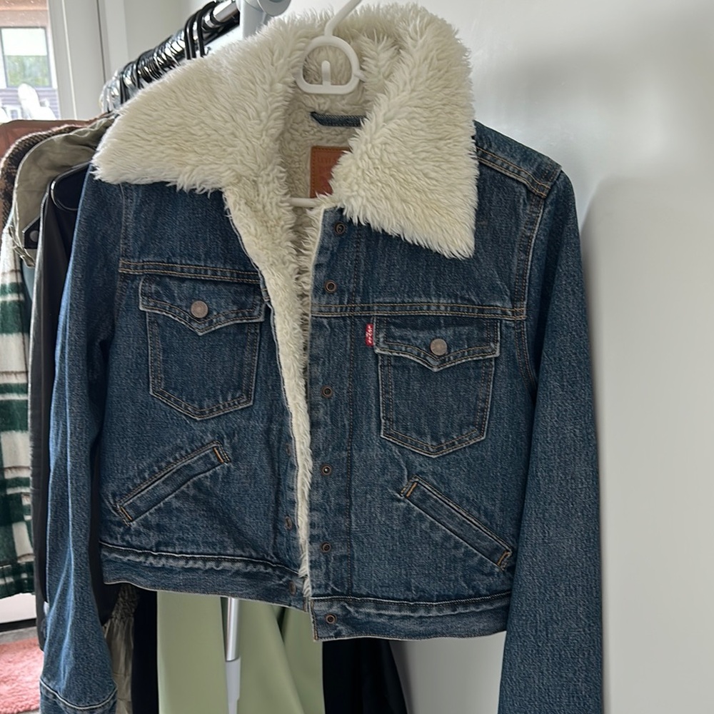 Levi's Blue and White Sherpa Jean Jacket